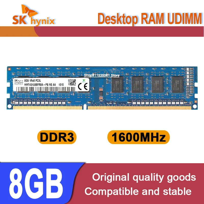 SK Hynix DDR3 8GB 1600MHz RAM PC3L 2Rx8 12800U Desktop memory