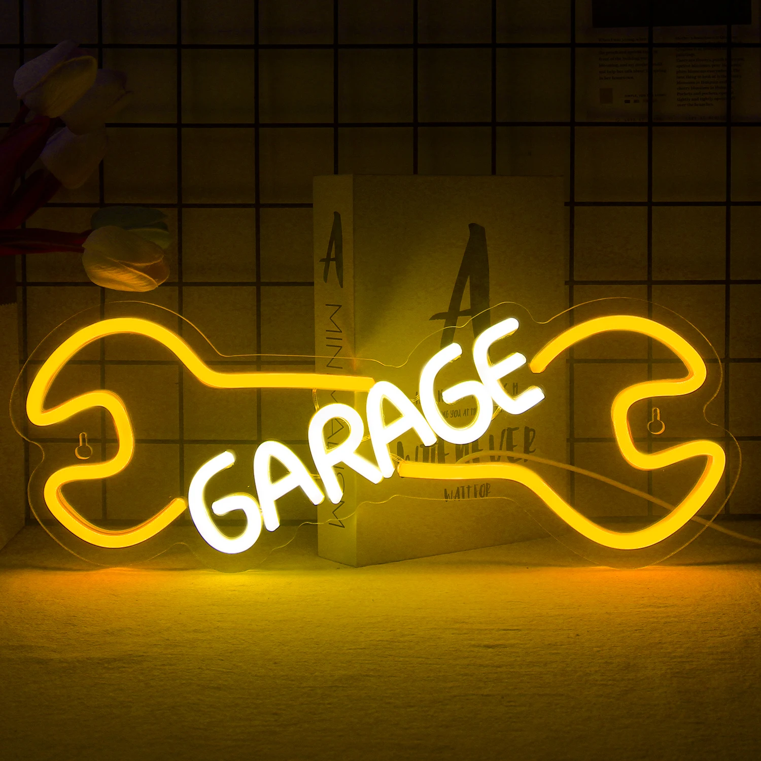 Garage Neon Sign LED Neon Light Up Signs Suitable for Birthday Party Bedroom Man Cave Garage Auto Repair Shop Wall Decor Gift