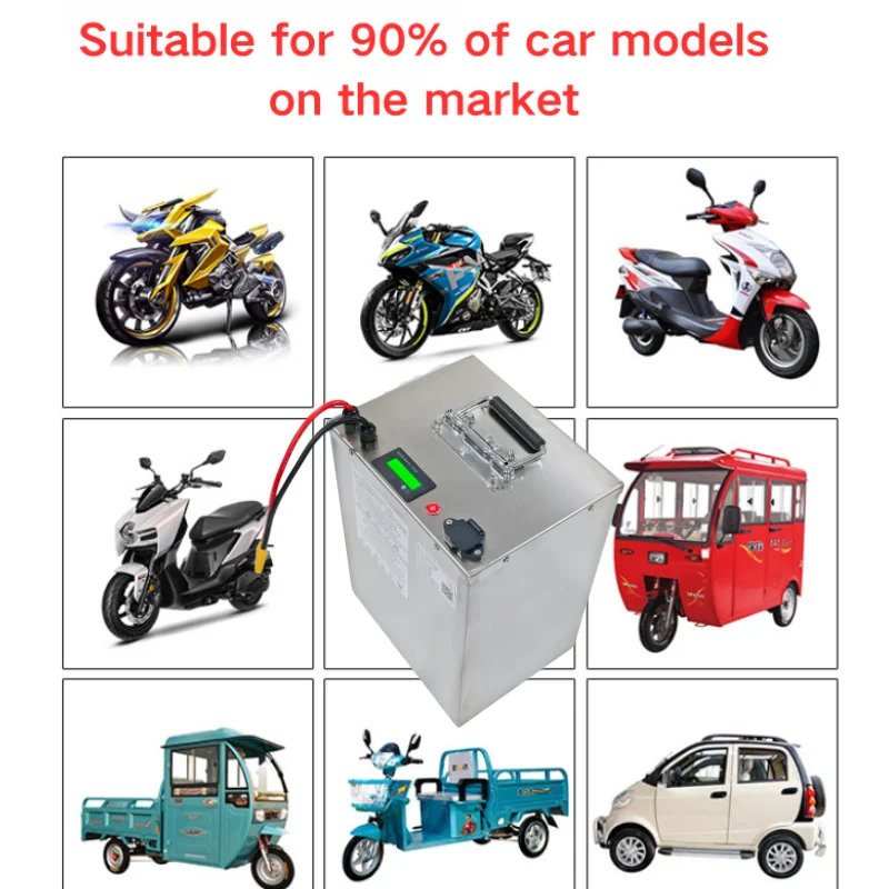 60V Lithium Lifepo4 Battery 30Ah-100Ah for 1800W-3000W Two-Wheeler Four Wheeler Golf Cart RV High Capacity Energy Storage