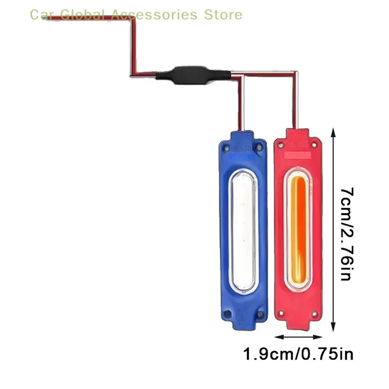 1 قطعة 1 إلى 2 سيارة تحذير فلاش مصباح 12 فولت COB الأحمر الأزرق ستروب أضواء لسيارة موتو الدراجة مصبغة ديكور جو الإضاءة