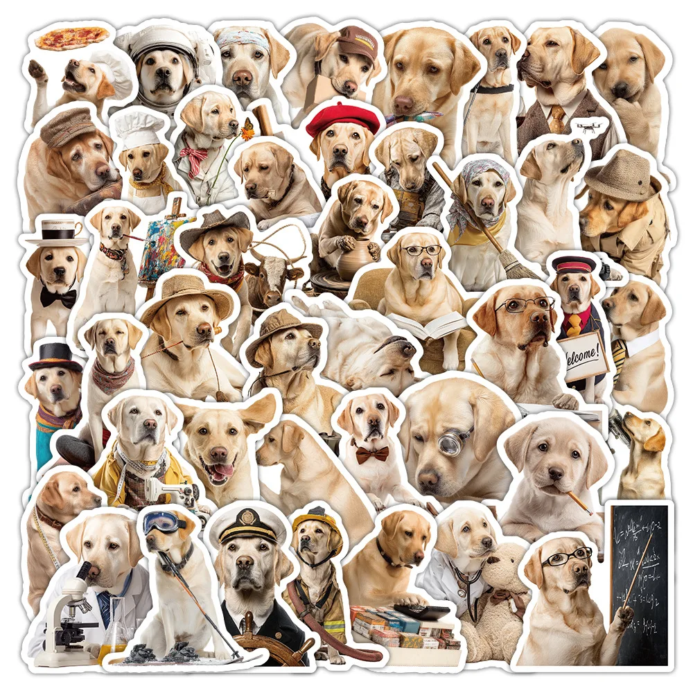 

50pcs Labrador Phone Stickers Cute Dog DIY Graffiti Decoration Water Cup Phone Case Skateboard Guitar Luggage Waterproof Sticker
