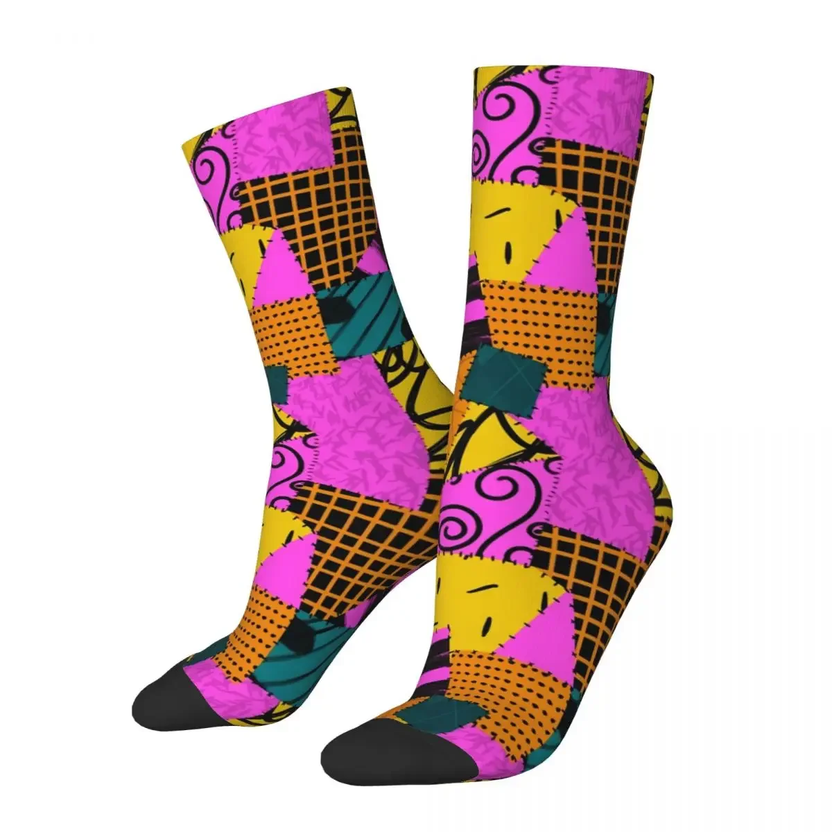 Funny Crazy Sock for Men Sallyesque Hip Hop Harajuku Happy Pattern Printed Boys Crew Sock Casual Gift