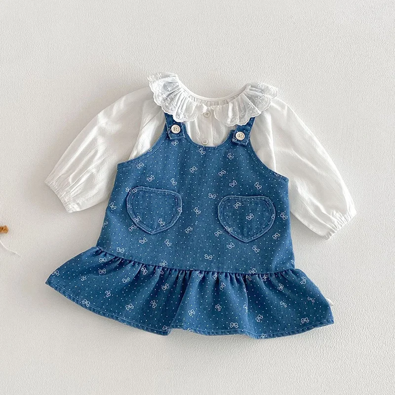 2026-nova-primavera-1-4yrs-bebe-meninas-conjunto-de-roupas-manga-comprida-camisa-de-algodao-vestido-jeans-sem-mangas-criancas-roupas-de-malha-terno