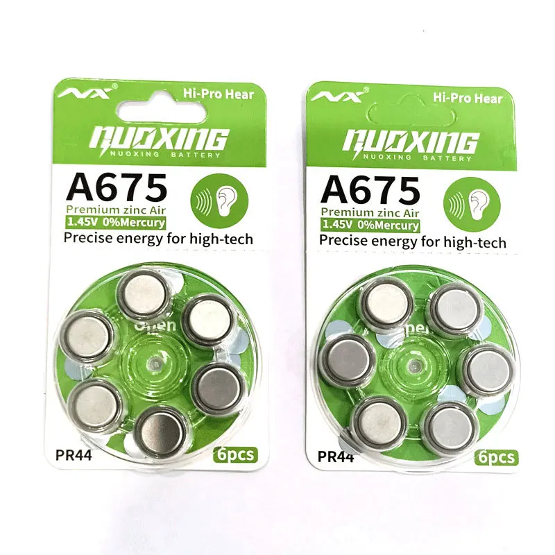 60PCS / 10 Cards Hearing aids Battery  High Performance Hearing Aid Batteries 675A 675 A675 PR44 For Hearing aid Battery