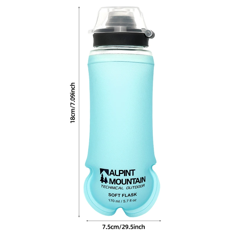 170ml Foldable Leak-Proof Soft Collapsible Nutrition Flask for Hydration Pack BPA Free TPU, Lightweight,Easy Open Cap Running - view 2