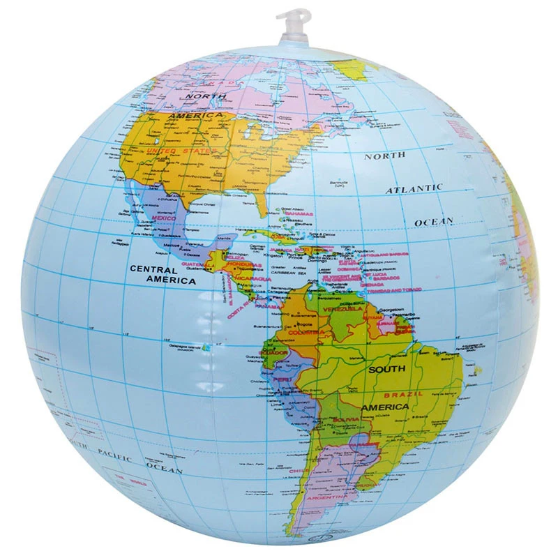 

30cm Inflatable Blow Up World Globe Earth Map Ball Educational Planet Earth Ball Ocean Kid Learning Geography Toy Home Globe