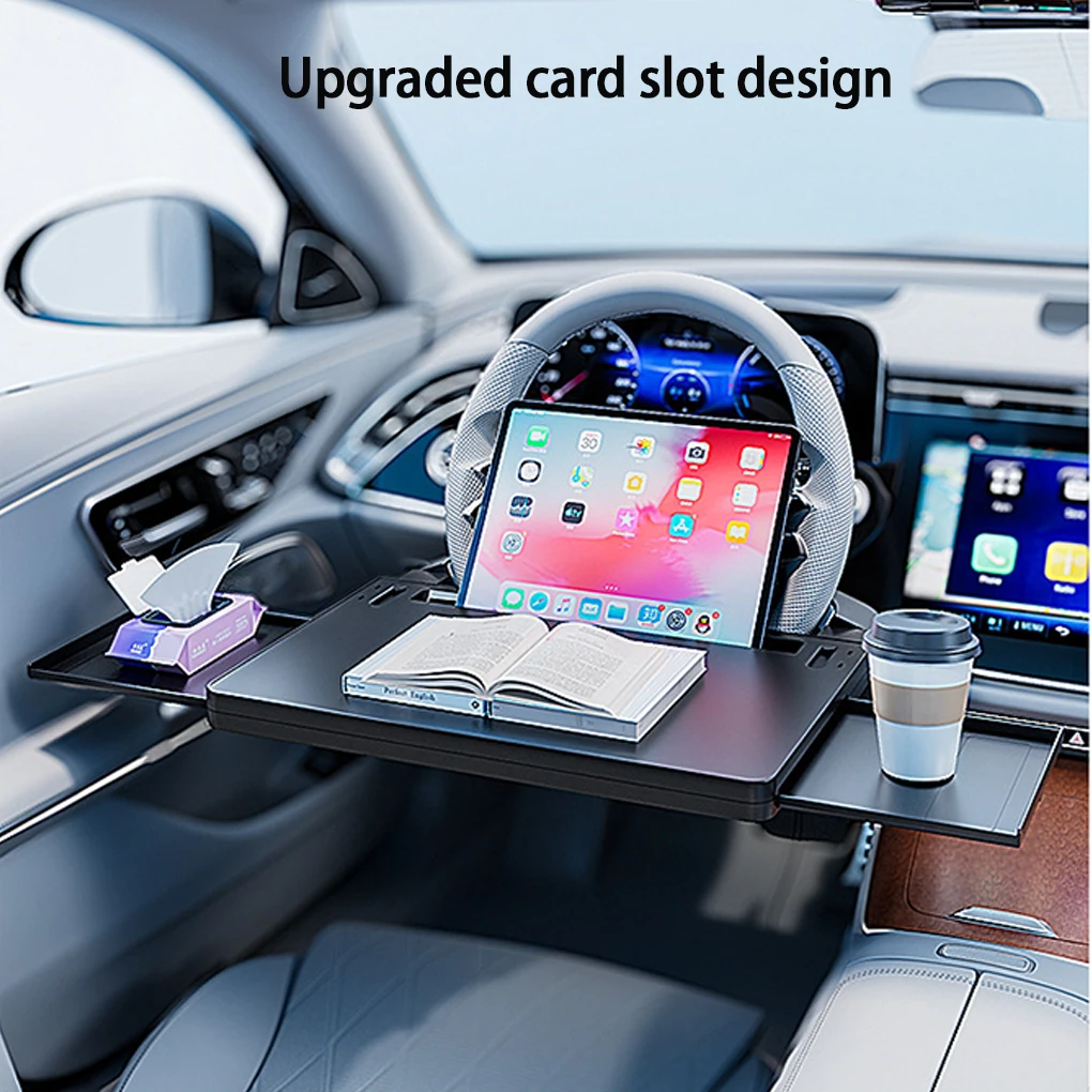 Multifunctional Universal Enlarged Car Steering Wheel Desk Car Mounted Floating Dining Table Cup Holder Car Interior Office Desk
