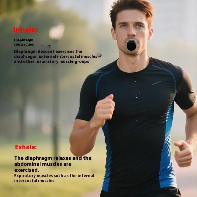 Treinador de respiração, respirador pulmonar, equipamento fitness, silicone respiratório, treinamento de alta altitude, ferramenta de exercício espiratório ao ar livre