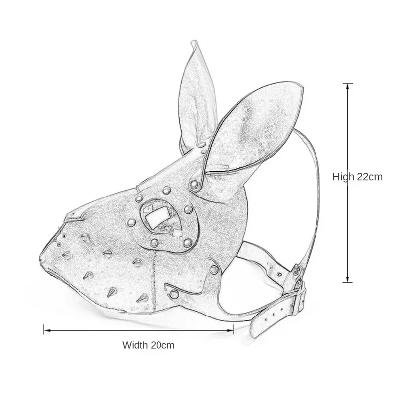 DY20Bunny Masque Halloween Masque tridimensionnel Steampunk lapin carnaval Masque en cuir PU lapin Cosplay masques 3D lapin Masque