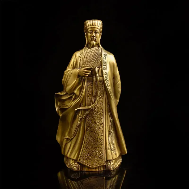 

Медные украшения Zhu Geliang, статуя Kong Ming, домашняя гостиная, офис, декор для винного холодильника