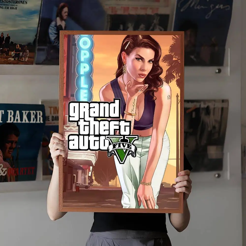 Gta Vice City Game ملصق فني ذاتي اللصق مقاوم للماء ورق ملصق مقهى بار غرفة جدار ديكور