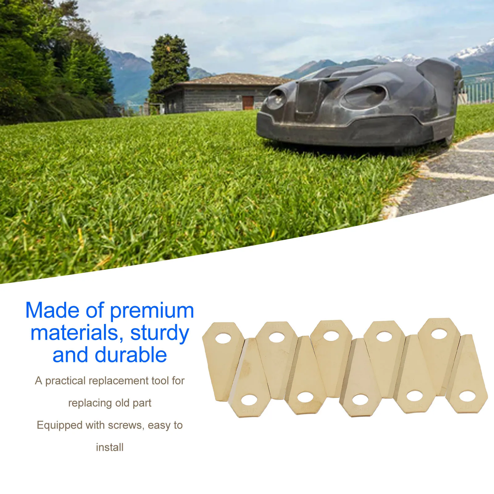 Robotic Lawnmower Blades Titanium Sturdy Practical Robot Mower Blades Replacement for Bosch Indego Mower Blades for Bosch