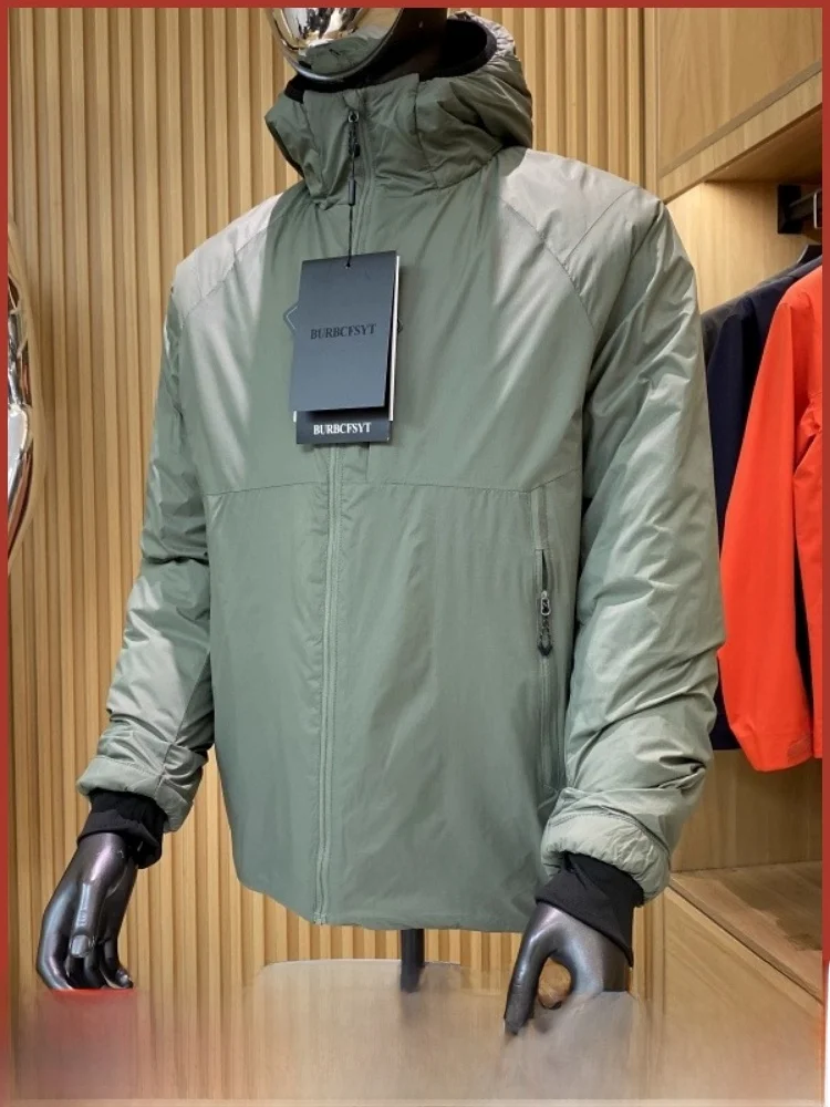 

Functional Lightweight Design Men's Outdoor Warm Casual Sport Hat Cotton Jaet Nylon Fabric Long Sve Zipper Closure Hooded