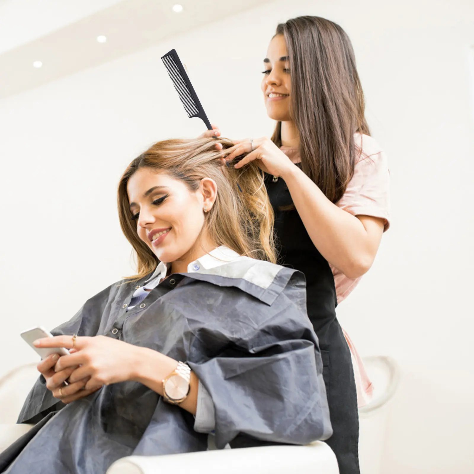 

Набор из 5 расчесок из углеродного волокна: легкие, портативные, с частыми и редкими зубьями, для укладки, с расческой-хвостиком, для парикмахерских и домашнего использования