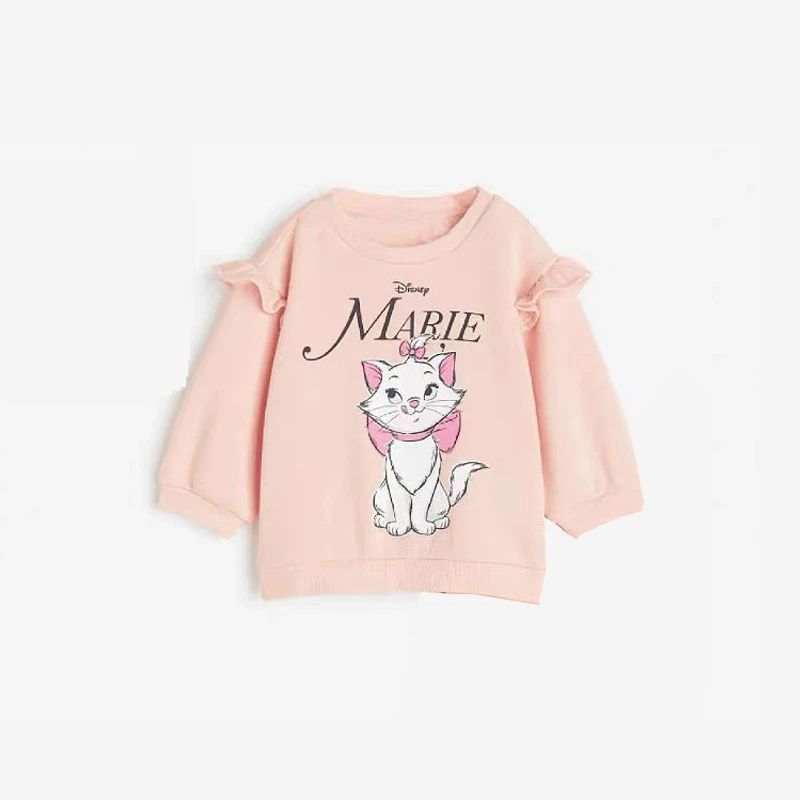 

Рабочий детский топ с длинными рукавами и рисунком кота, простой топ, детский топ с круглым вырезом и принтом, новая детская повседневная свободная одежда