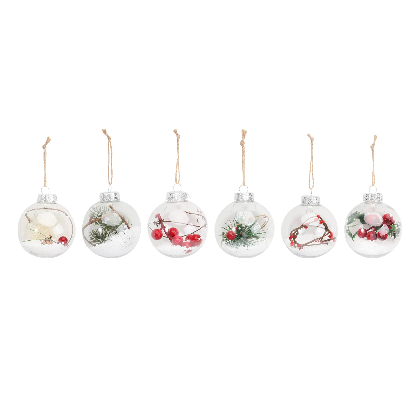 

6 Pcs Plastic Balls Eco Friendly Transparent Design Ideal for Home Office Hotel School Store Christmas Tree nament