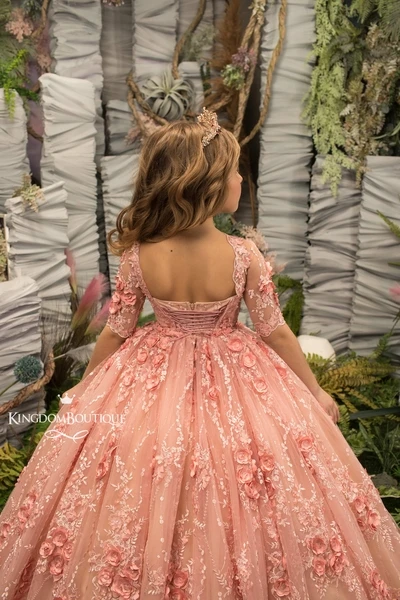 FATAPAESE Flower Girl Dress Princess lussious Tulle Fluffy gonna con sopra gli strati di crine di cavallo treccia tagliata Puffy Ball Gown