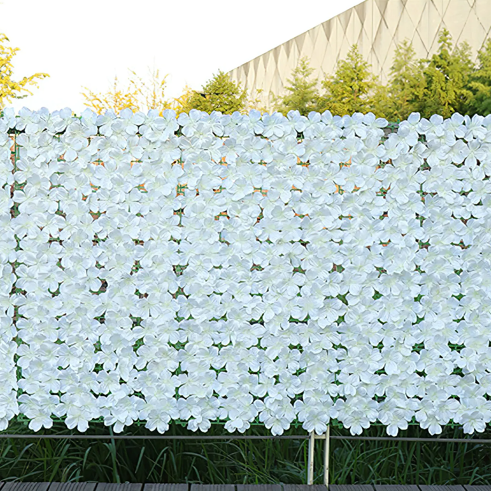 

Искусственный цветочный забор-рулон премиум-класса, без запаха, устойчивый к выцветанию, имитация цветочной сетки для декора балкона, двора, сада, имитация растений