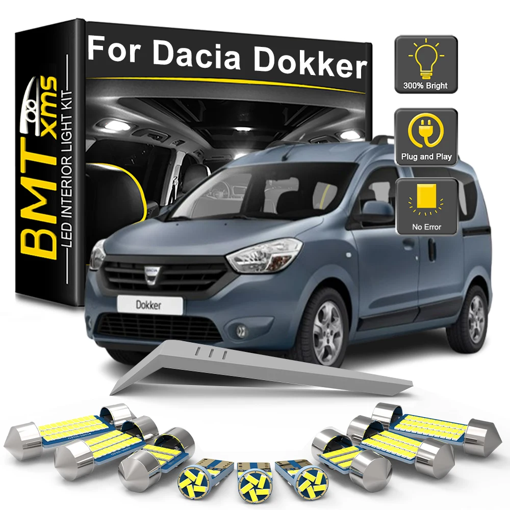 

BMTxms 11Pcs Car LED Interior Light Bulb Kit For Dacia Dokker 2013-2017 2018 2019 2020 2021 2022 2023 Vehicle Reading Trunk Lamp