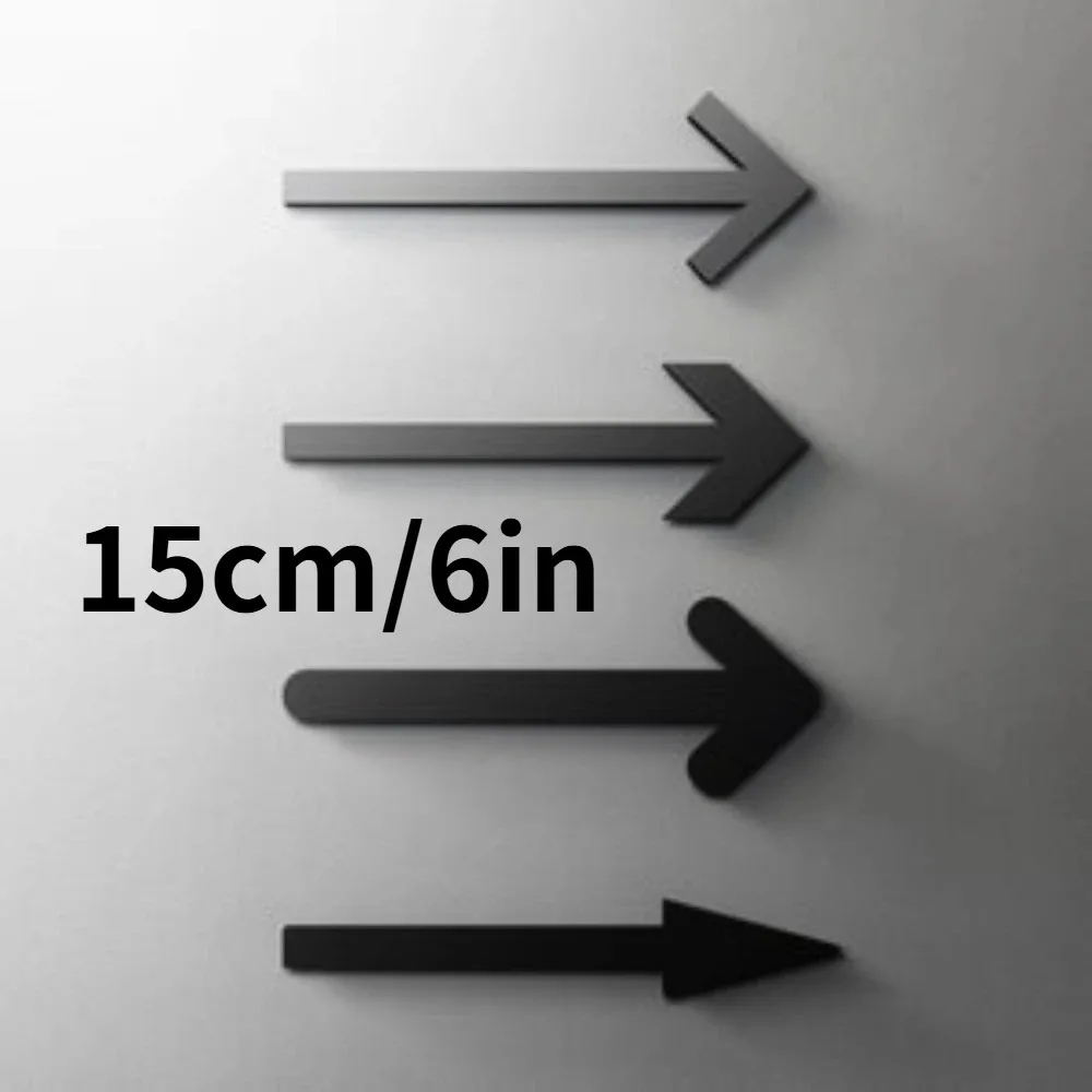 3D Acrylic Arrow Directional Self-Adhesive Wayfinding Sign Wall Decal Sticker Art Decor for Bathroom Restaurant Modern Shop