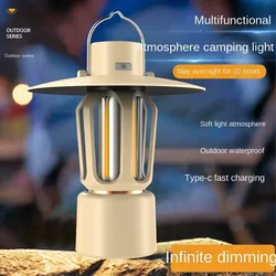 Mutilation Camping Lantern Portable Camping Lights with Light Stand 2000mAh Atmosphere Night Light Camping Gear 200LM Tent Lamp