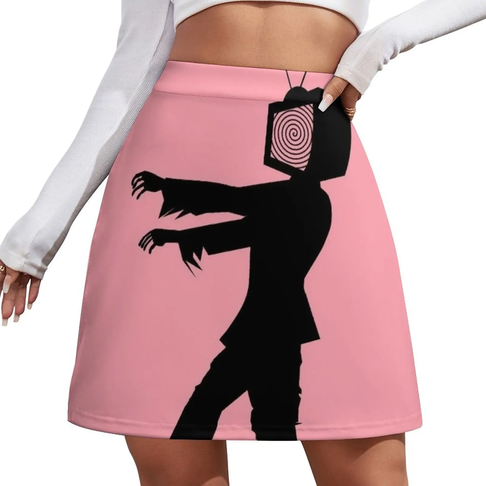 Zombie TV Guy by Chillee Wilson Mini Skirt Short skirts Short women′s skirts korean style clothing skirt sets