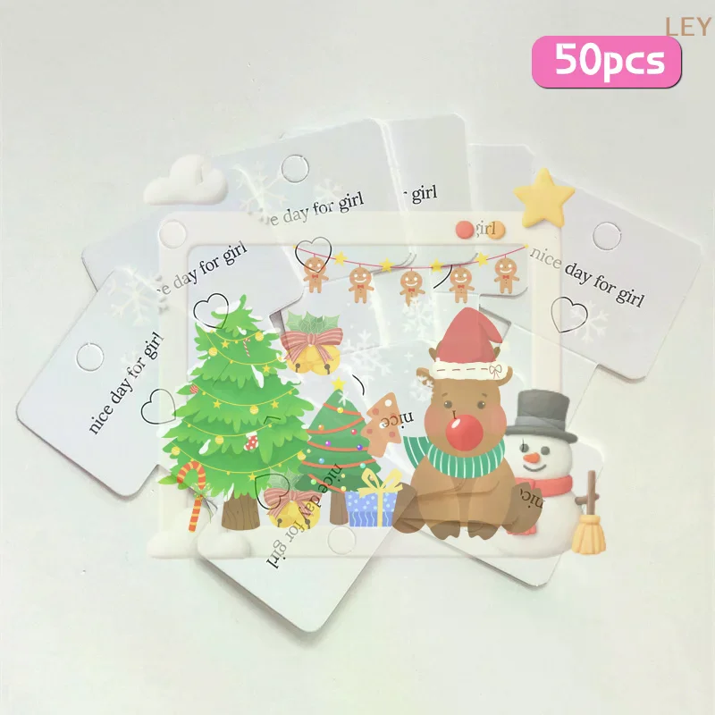 50Pcs Hair Accessories Display Cards Cardboard DIY Jewelry Holder Selling Organizer Hairband Hanging Labels Packaging Material
