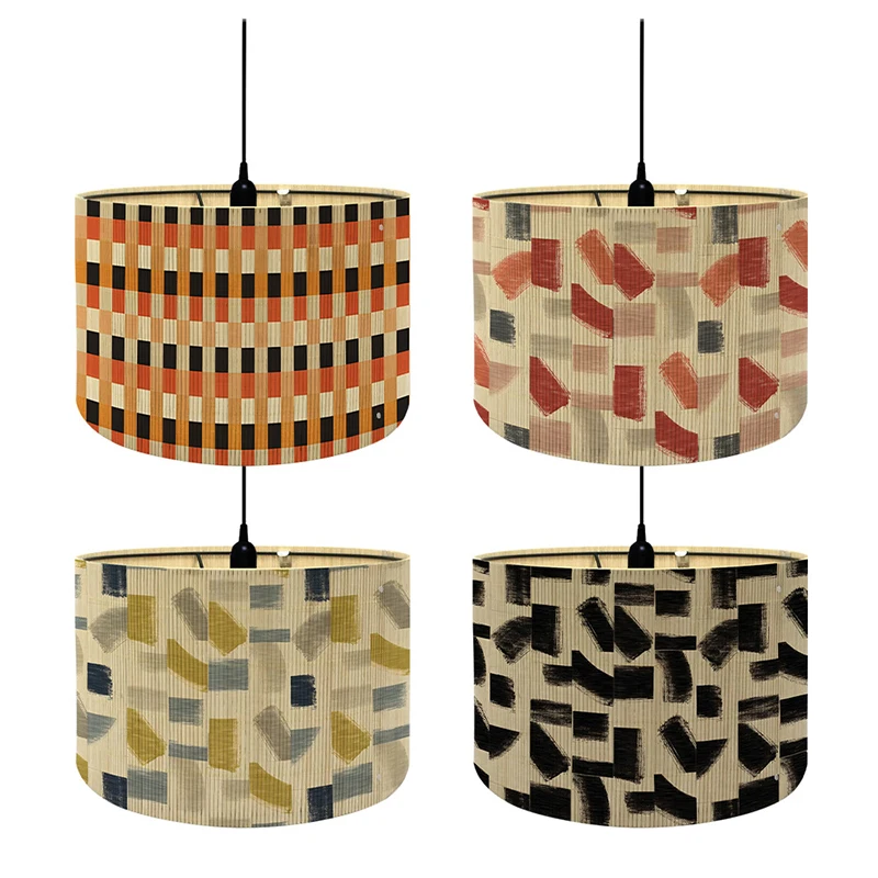 Japanese Style Lamp Shade Retro Bamboo Art Chandelier Lampshade Light Cover Bar Cafe Homestay Room Wall Lampshade Home Decor