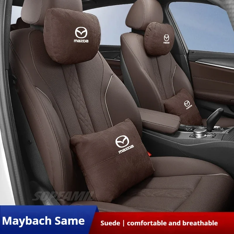 

Mazda 3 5 6 Axela Atenza CX30 CX5 CX7 CX8 CX9 MX5 RX8 BT50 Suede Car Headrest Neck Support Seat Lumbar cushion Soft Neck Pillow