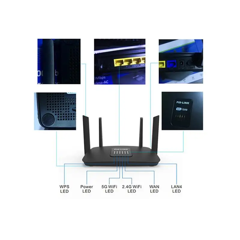 Imagem -05 - Pixlinkatacado Personalizado de Boa Qualidade de Longo Alcance Roteador Wi-fi ao ar Livre Energia Segura Wps Roteador sem Fio