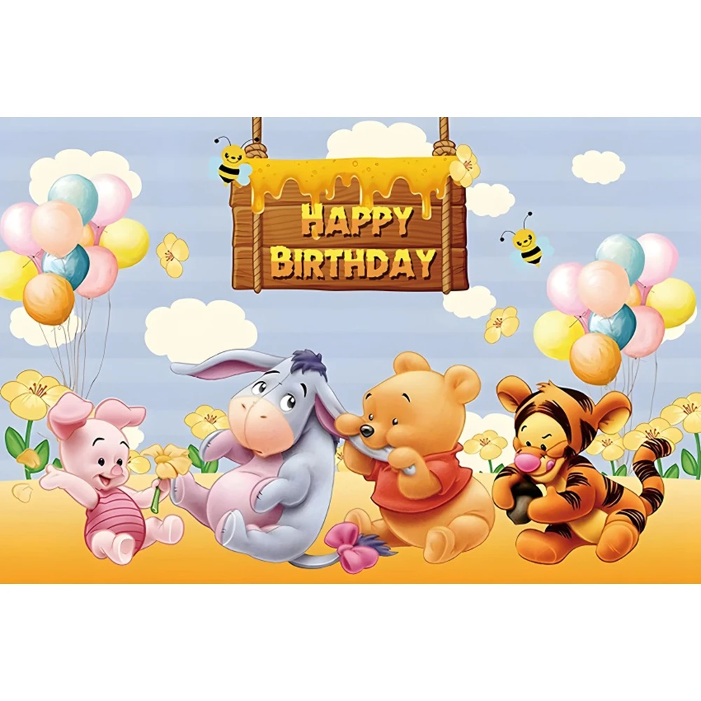 Disney Winnie the Pooh Party Kulissen Hochzeits dekoration Kinder geburtstag Photo zon benutzer definierte Hintergrund dekorationen Wand