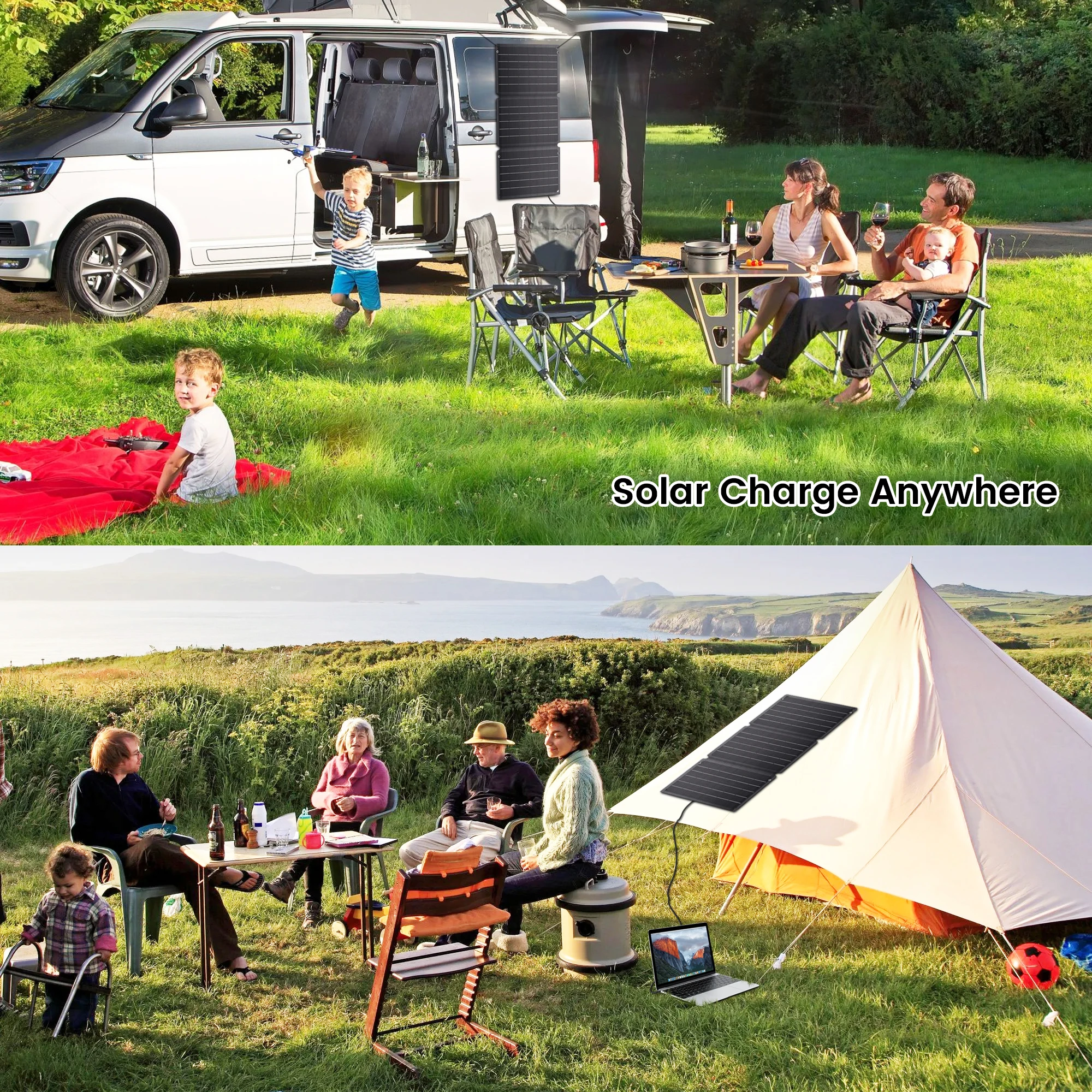 21 واط لوحة طاقة شمسية محمولة ، لوحة طاقة شمسية قابلة للطي شاحن 6 فولت/3A التخييم المشي لمسافات طويلة الظهر شاحن الهاتف الشمسي فائق السرعة المزدوج USB #6