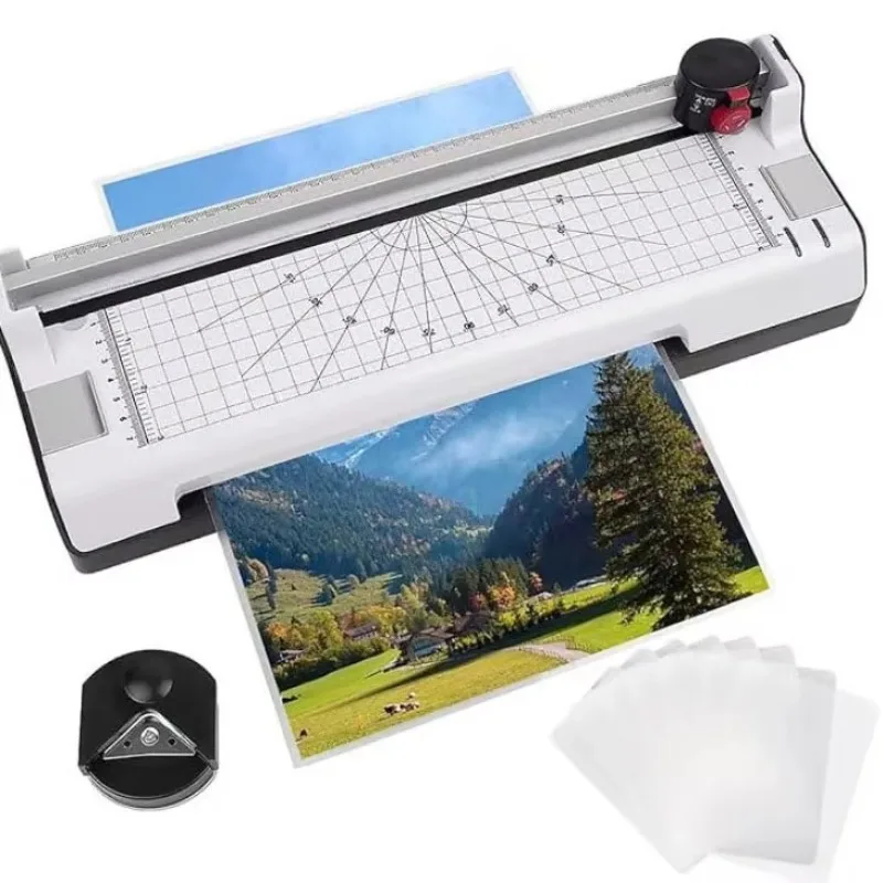 A3 Automatic Multifunction Cold & Hot Photo Laminator Three in One Machine Laminating Paper Cutting Round Corner Trimming