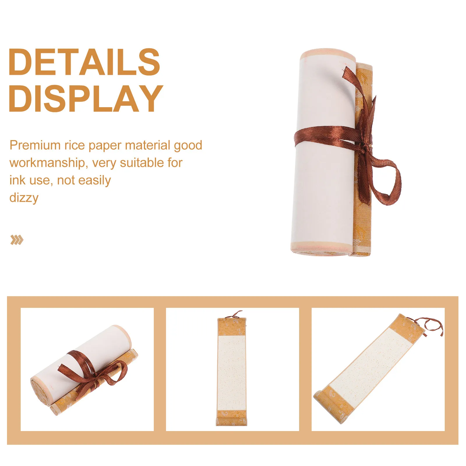 1Pcs Premium Rice Paper Blank Scroll for Chinese Painting Calligraphy Ink Art Drawing Fine Detail Retention Non-Bleed Smooth