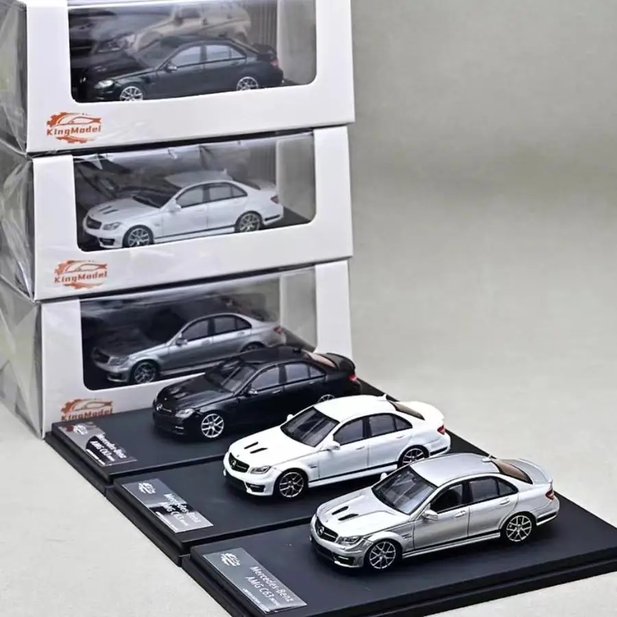 1:64 Mercedes-Benz AMG C63 W204 507 version alloy die cast static display car models, toy gifts for boys, room decorations.