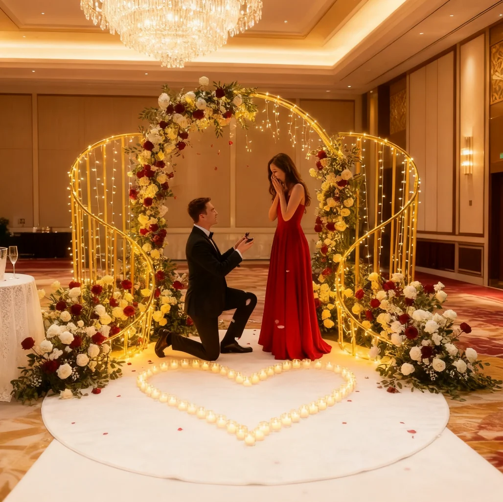 

2pcs)Metal Arch Decor for Wedding Party Christmas, Proposal wedding props Arched Outdoor Indoor Aisle Walkway Decoratio