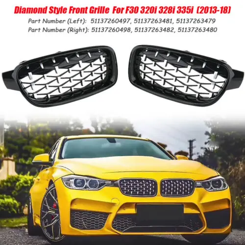 

High Quality ABS Car Styling Front Kidney Grille Dual Slat Grille BMW F30 320i 328i 335i 2013-2018 auto body parts