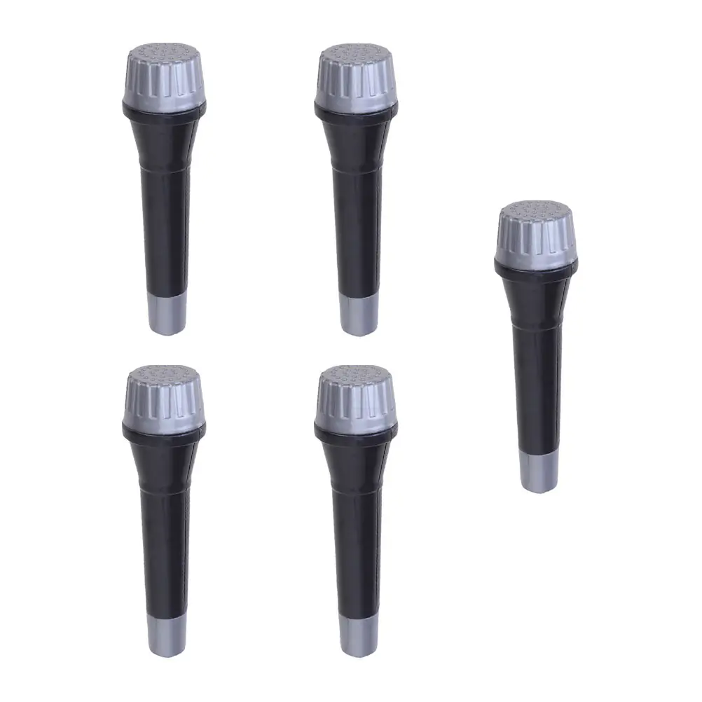 

5 Pcs Kids Microphone Toy Realistic Simulation Pretend Play Toddler Karaoke Prop Black Musical Instrument Educational Toy