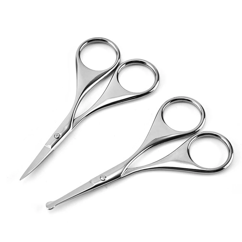 Cabelo facial pequena tesoura de aliciamento para homens mulheres sobrancelha nariz cabelo bigode barba cílios kit de aparar orelha