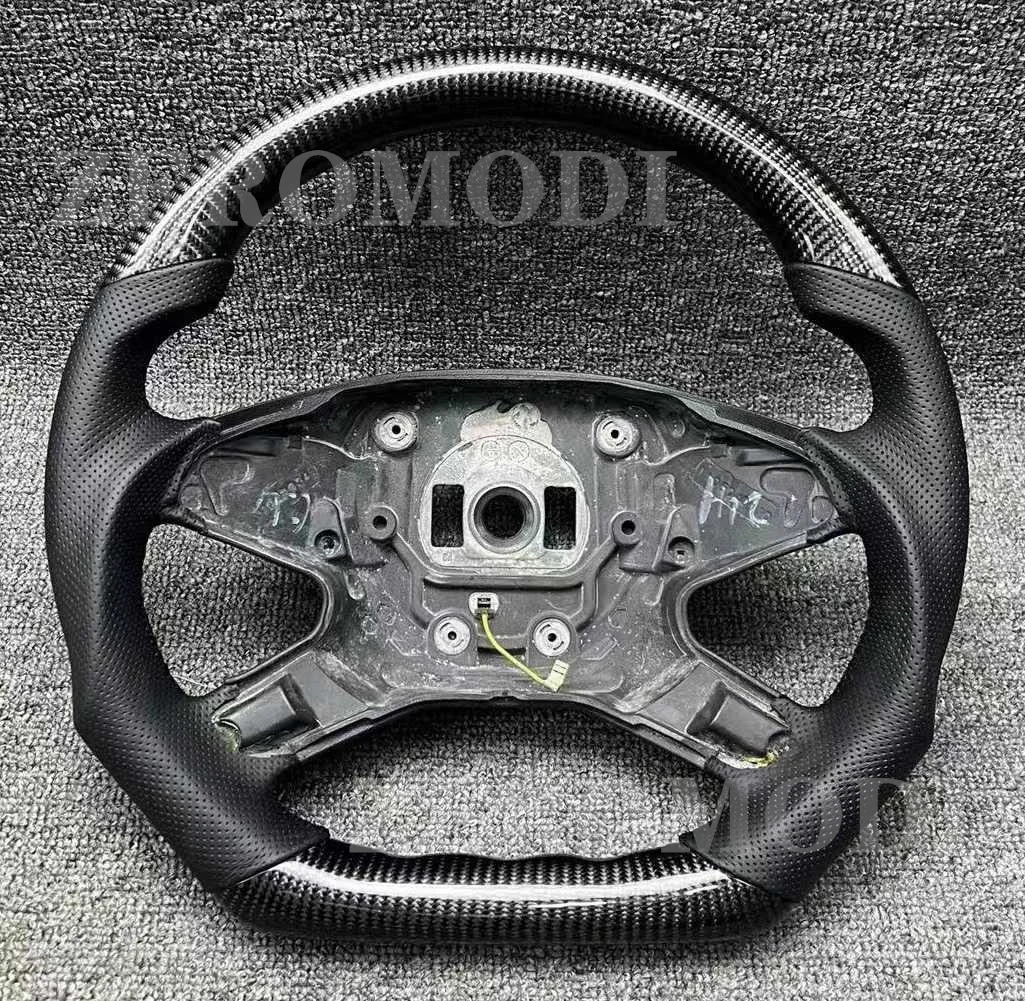 FOR 2009-2013 for Mercedes E Class W212 Steering Wheel Carbon Fiber Black Leather Sport