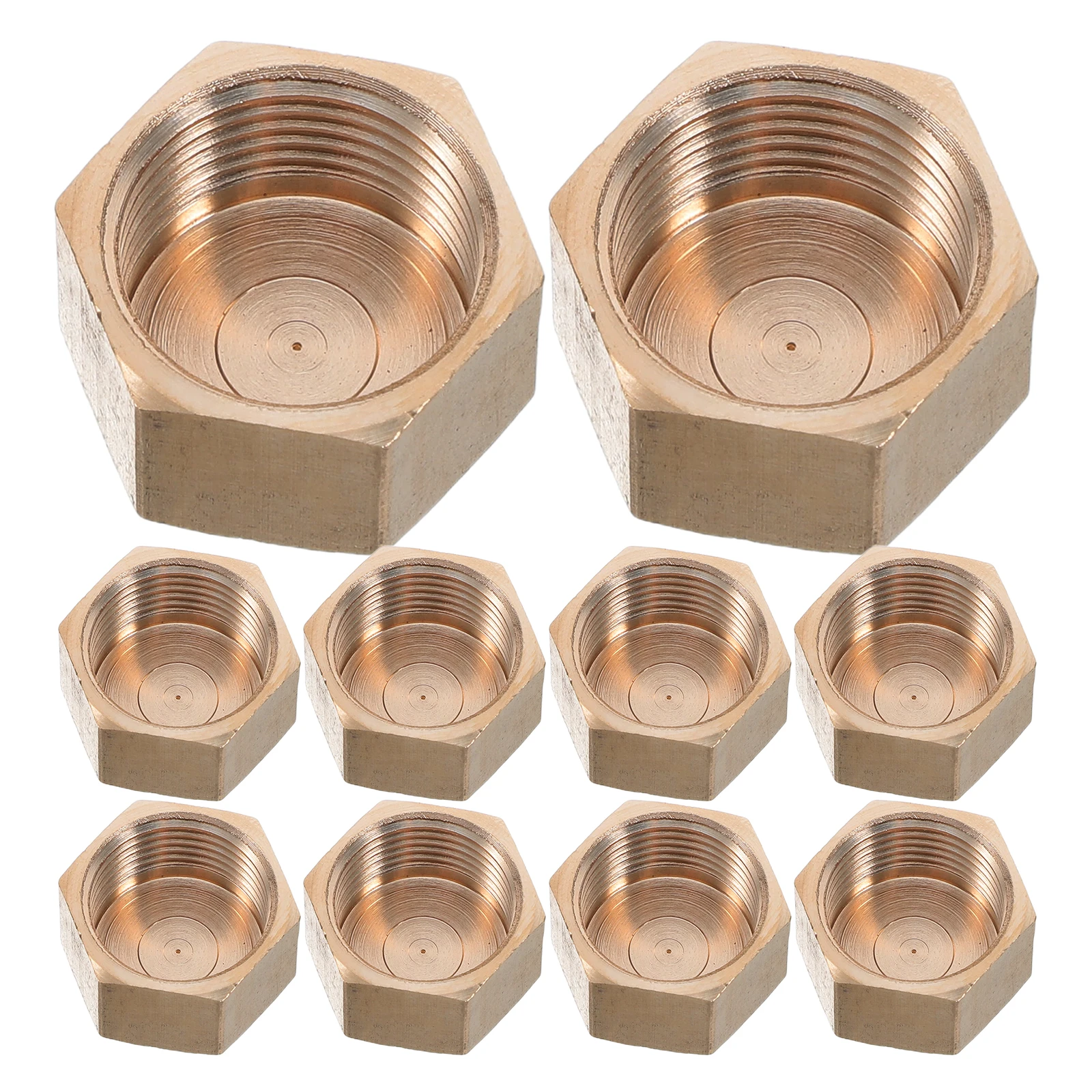 

10pcs Copper Plug Cap 3/8 Inch Brass Compression End Fittings Tubing Socket Gas Plumbing Durable High Pressure Easy Installation