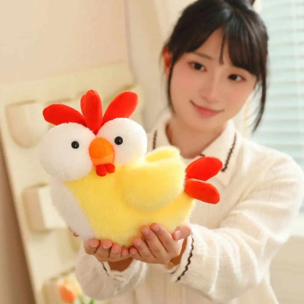 Realistic Chicken Chicken Plush Toy Protruding Eyes Soft Chick Soft Pillow Huggable Cartoon Chick Stuffed Dolls Birthday Gift