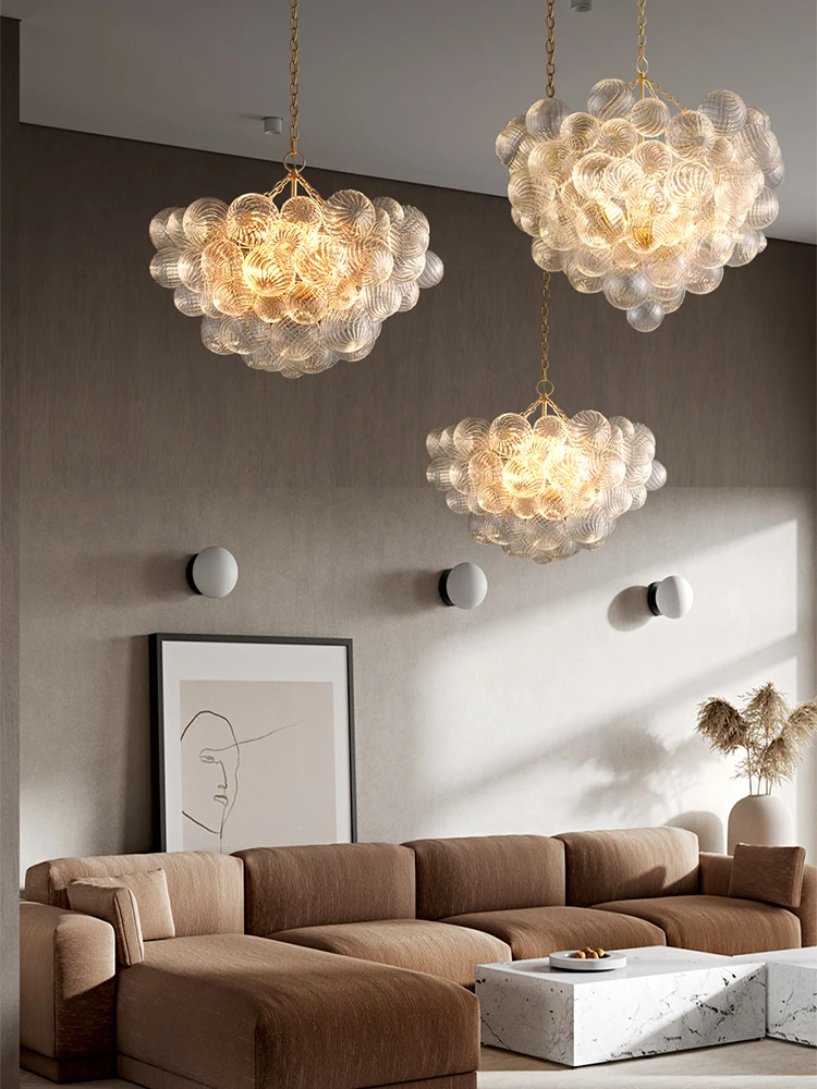 

Glass Ball Decor Ceiling Chandeliers Home Led Modern Designer Hanging Lamps For Ceiling Novel Luminaire Lampen For Living Room