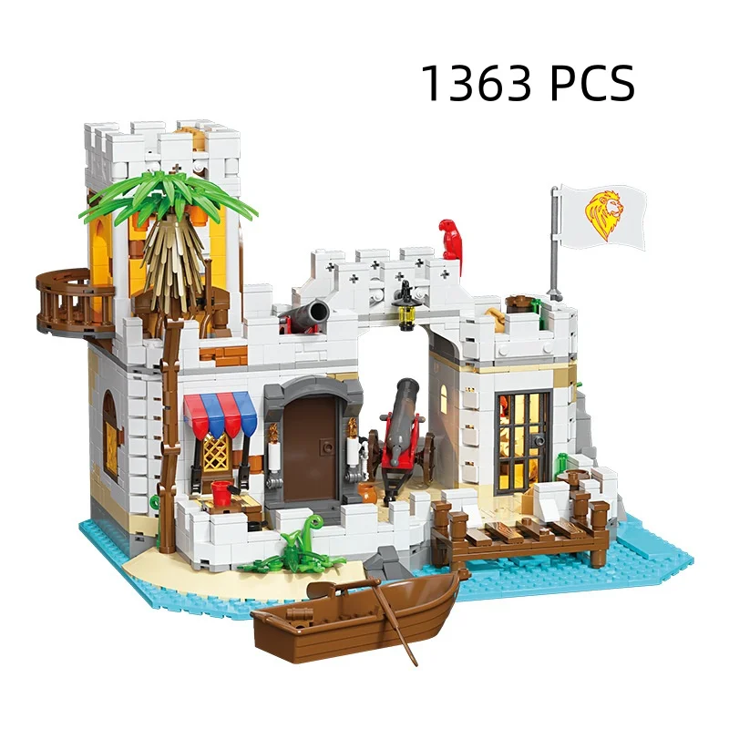 66072 Royal Blockade Station Small Particle Building Blocks DIY Large Medieval Fortress Model Assemble Toy Desktop Collectible B