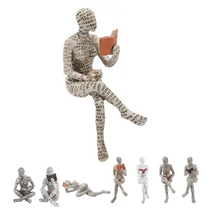 الراتنج قراءة المرأة تمثال سيدة قراءة اللب صب رف الكتب رف الكتب الحلي للديكور المنزلي أفضل 8 تمثال نسائي سمينة مبيعا - رقم 1