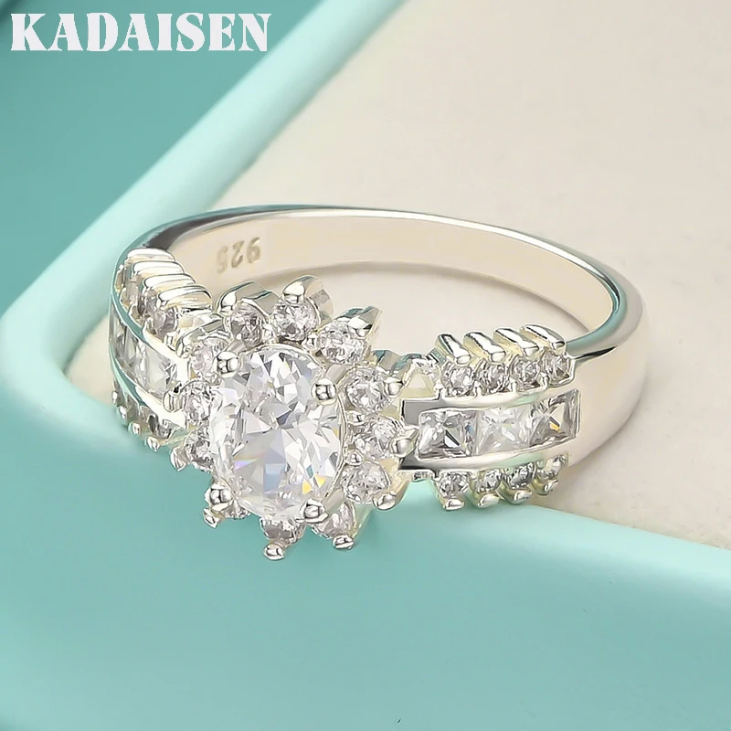 

Luxury Diamond Rings 925 Sterling Silver Crystal Heart Moissanite Rings For Women Fashion Party Gifts Charm Wedding Jewelry