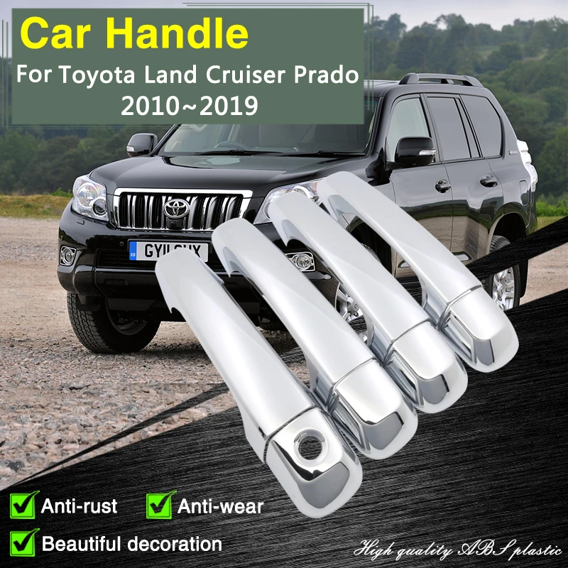 

Fit for Toyota Land Cruiser Prado 150 J150 2010~2019 Chrome Smart Door Handle Cover Car Decorate Accessories Protective Stickers