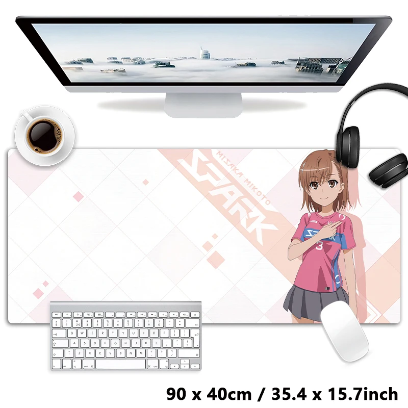 Japanese Anime Girls Misaka Mikoto Kawaii Cute Cool Mouse Pad Computer Mat Deskpad Keyboard Mat XXL Large Mousepad