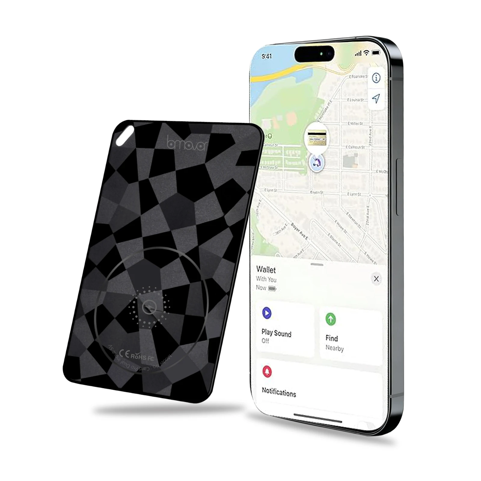 Thin Wallet Card Tracker Wireless Charging  GPS Smart Tag Air tag Work for Apple Find My APP Find Hub Keys Suitcase Bag Locator
