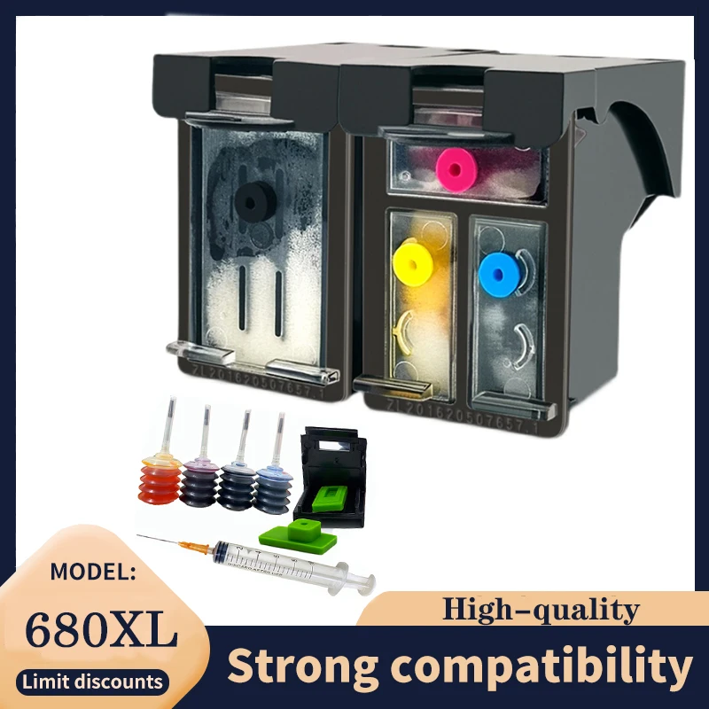 Vilaxh Compatible 680XL Ink Cartridge for HP 680 For HP680 Replacement for Deskjet 2135 2136 2138 3635 3636 3835 4535 4536 4538